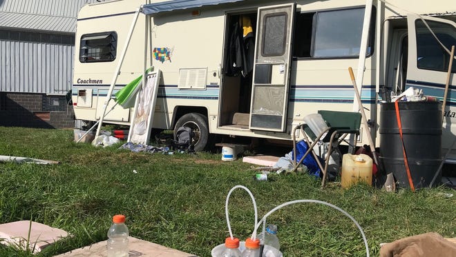 A 37-year-old Kiel man was arrested Friday after Manitowoc County Metro Drug Unit found a suspected methamphetamine lab inside this mobile home on Tompkins Road in rural St. Nazianz.