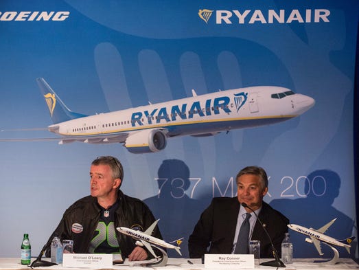 Michael O'Leary, CEO of Ryanair (left) and Ray Conner,