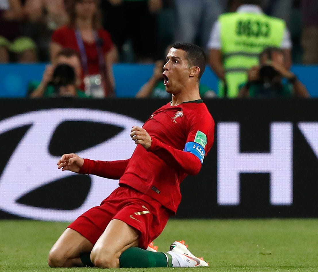 Portugal's Cristiano Ronaldo scored a hat trick against Spain.