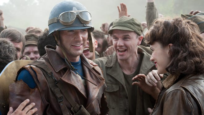 Steve Rogers (Chris Evans) supports his fellow soldiers in "Captain America: The First Avenger."