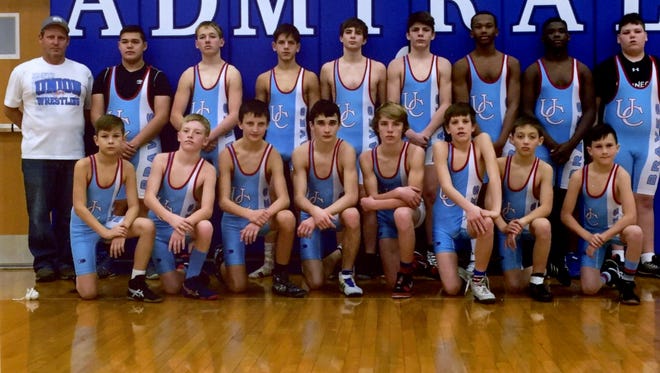The Union Co. Middle School wrestling team.