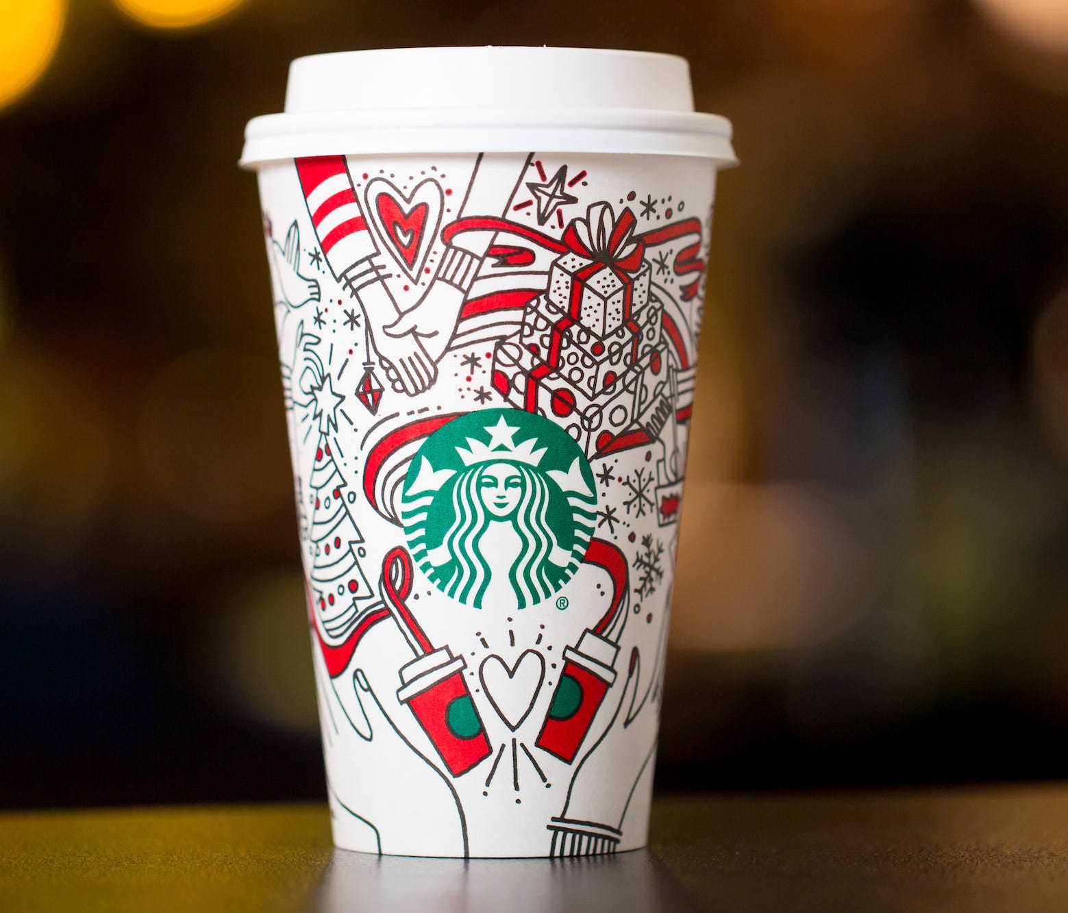 Starbucks 2017 holiday cups photographed on Monday, Oct. 23.
