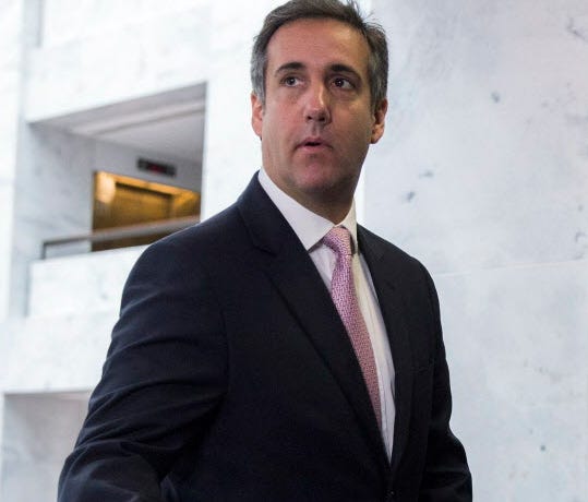 Michael Cohen, personal attorney for Donald Trump, comments to the news media after his meeting with the Senate Intelligence Committee was unexpectedly canceled on Capitol Hill in Washington, D.C., Sept. 19, 2017.