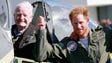 Harry poses with retired RAF pilot Tom Neil, 95, a