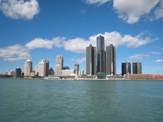 The skyline of the City of Detroit as seen from the