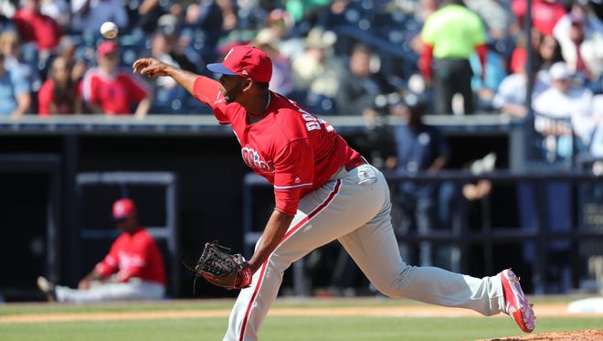 Philadelphia Phillies pitcher Seranthony Dominguez (65) was called up to the majors on Monday.