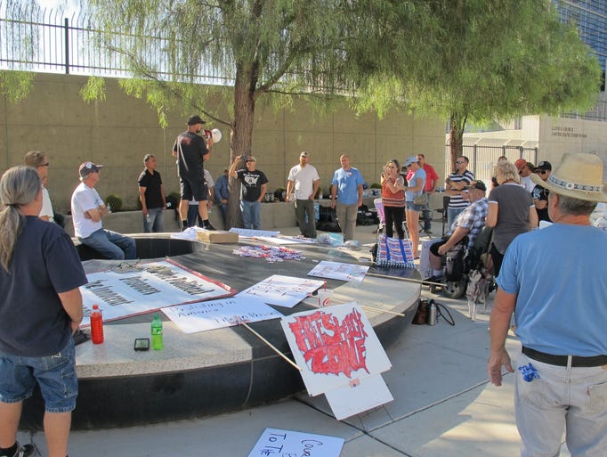 Supporters of defendants in the Bundy Ranch standoff