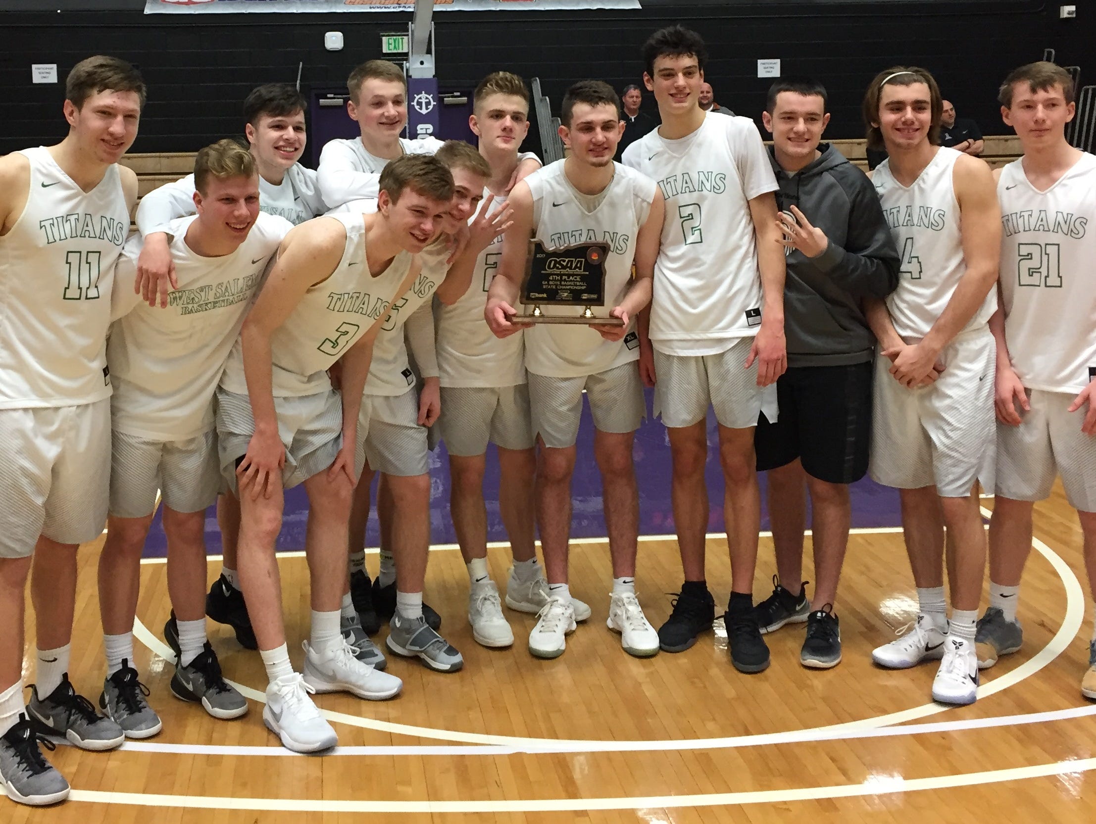 West Salem High School's boys basketball team placed fourth at the OSAA Class 6A state tournament on Saturday, March 11, 2017.