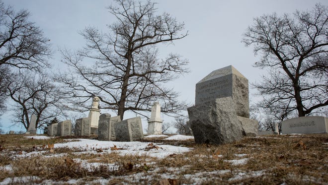 Graves dating back to the 1800s line a hill at Lakeside Cemetery in Port Huron.