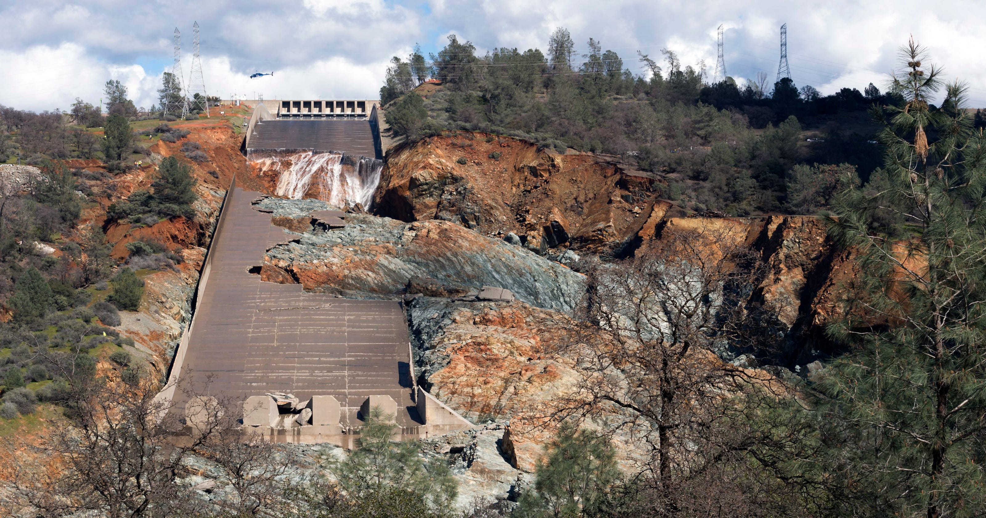 New aerial images of Oroville spillway show extent of damage