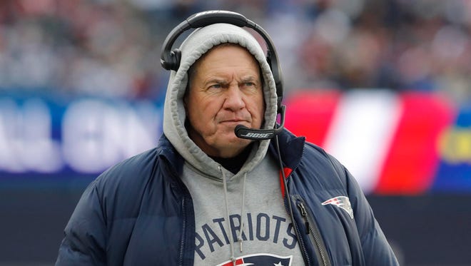 Dec 24, 2017: New England Patriots head coach Bill Belichick watches from the sideline as they take on the Buffalo Bills in the second half at Gillette Stadium.