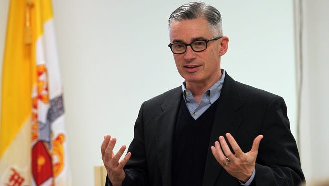Former Governor Jim McGreevey, pictured in 2015, will speak in Asbury Park in May.