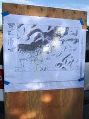Map of search area in the Water Wheel Recreation Area