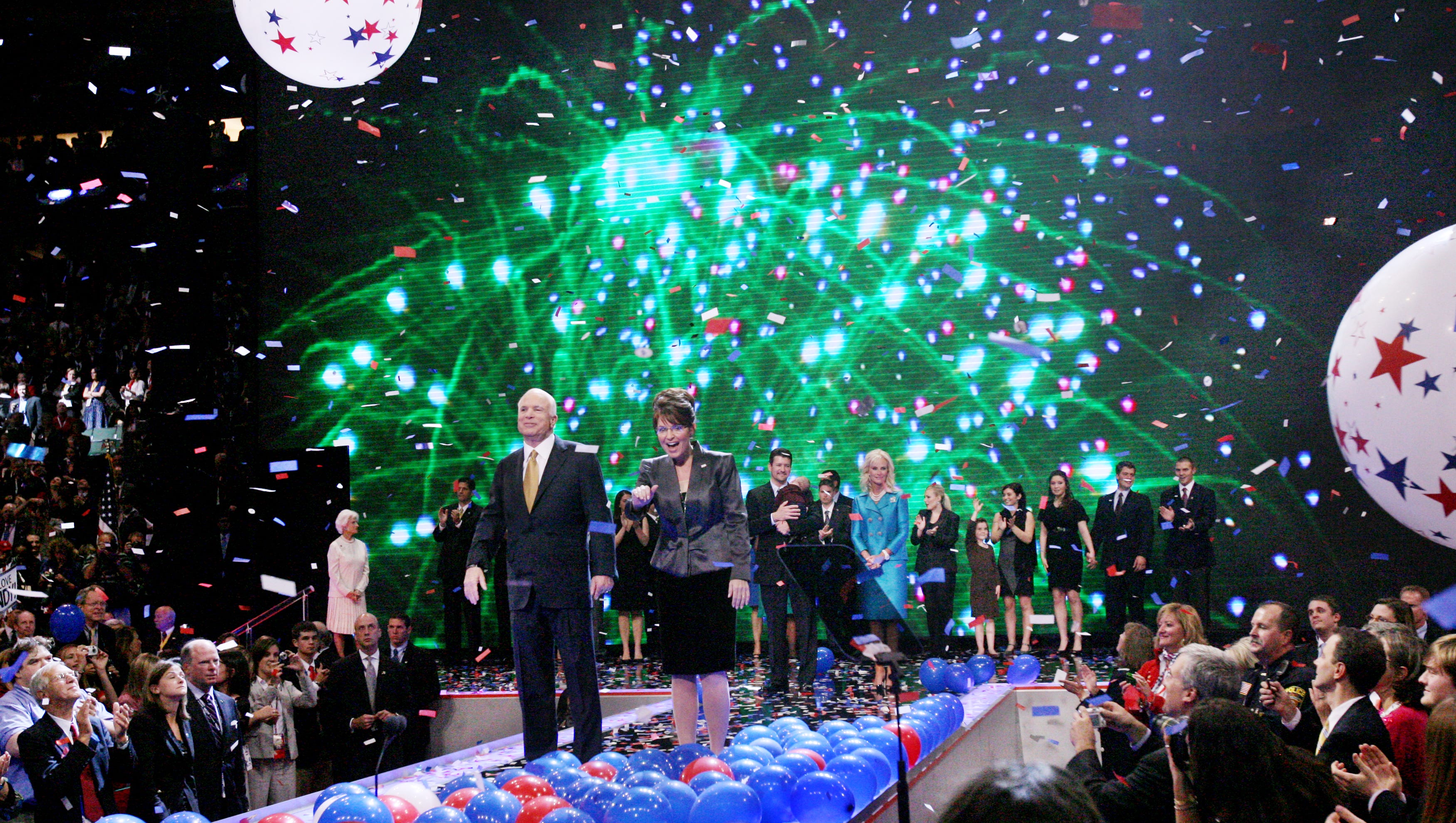 Republican presidential nominee John McCain and his