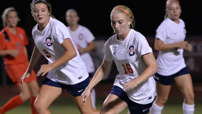 Oakland's AB Hawkins, a Belmont commitment, scored two goals in the Lady Patriots' win over Stewarts Creek on Tuesday.