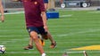 AS Roma midfielder Kevin Strootman kicks a football