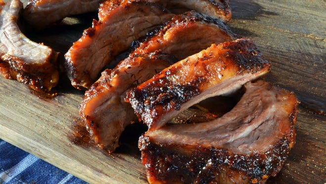 Dry rubbed BBQ ribs