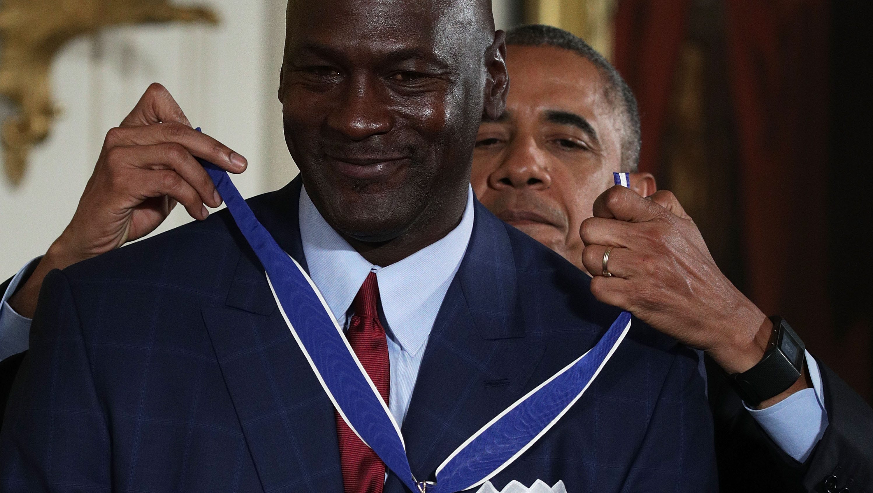Michael Jordan cried as Obama joked about meme