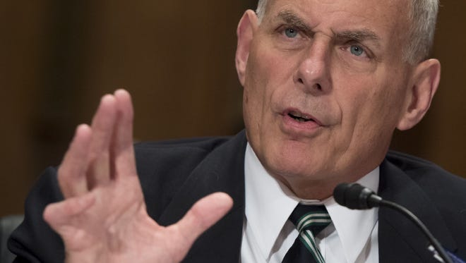 John Kelly, the former secretary of the Department of Homeland Security, testifies during a Senate Homeland Security and Governmental Affairs Committee hearing on Capitol Hill in Washington, D.C., on June 6, 2017. Trump introduced Kelly as his chief of staff on July 31, 2017.