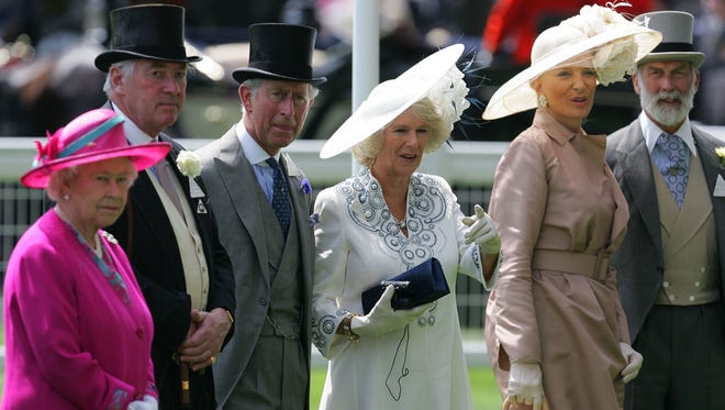 Princess Michael, second right, and her husband, Prince Michael, attend the 2007 edition of Royal Ascot with Queen Elizabeth II, Prince Philip, Prince Charles and Duchess Camilla.