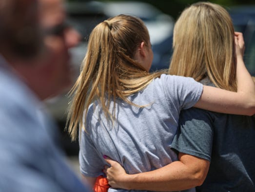 Scene near Noblesville High School on Friday, May 25,