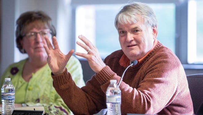 Robert Warrner is shown during a May 2017 Muncie Community School Board meeting.