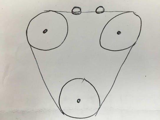 Here is the drawing Hoover did of the UFO he saw back