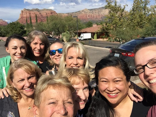 Celebrating a successful show for the Sedona Welcomers.