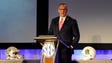 SEC Commissioner Greg Sankey addresses the media at