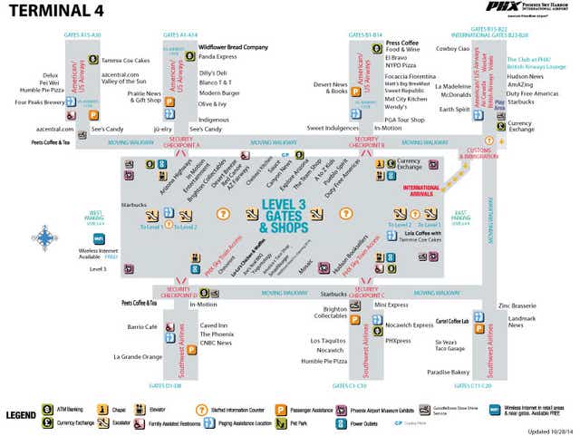 Phoenix Airport Map Terminal 4 Gates