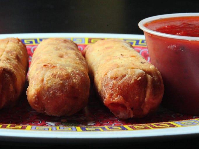 A plate of Pizza rolls is pictured from Fong's Pizza.