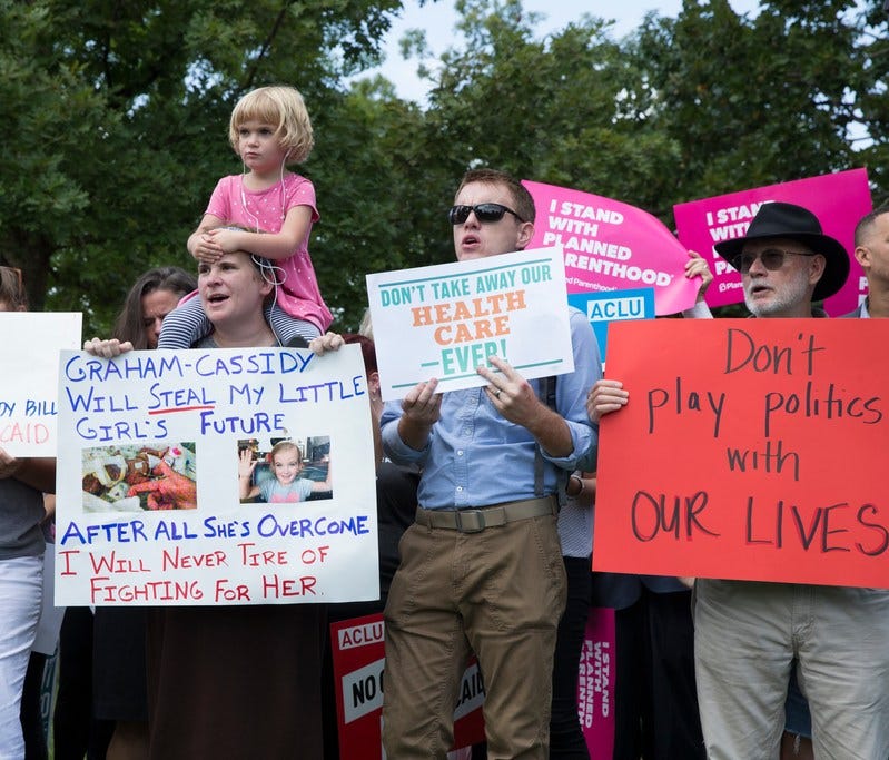 Capitol Hill protest against GOP attempts to repeal Affordable Care Act, Sept. 19, 2017,  Washington, D.C.