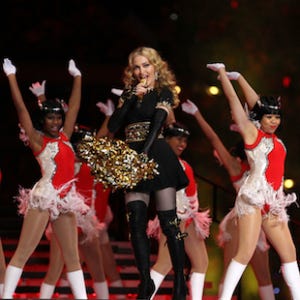 Madonna, at the half.