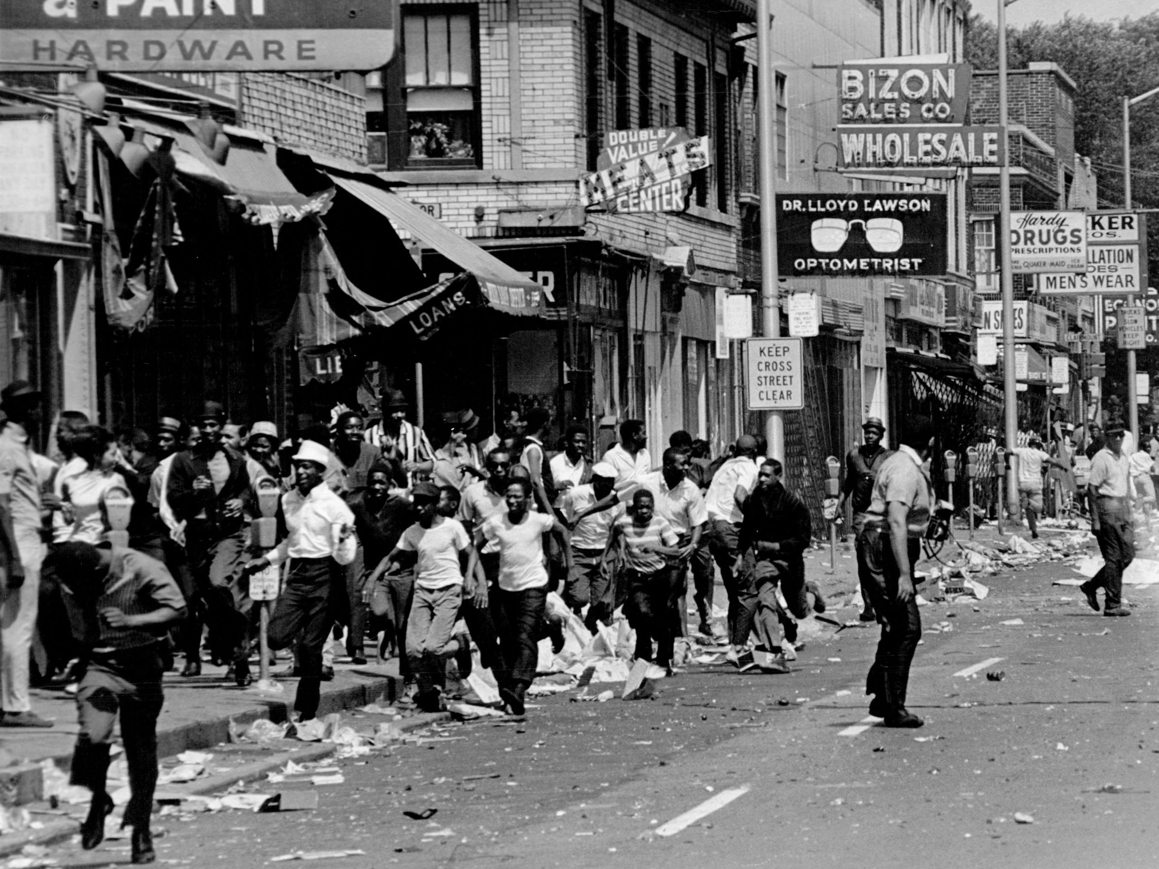 The streets of Detroit during the 1967 riot.