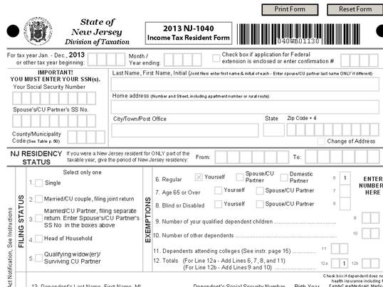 What is the NJ-1040 tax form?