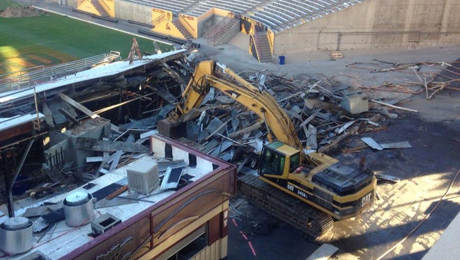 The south end zone is being demolished.