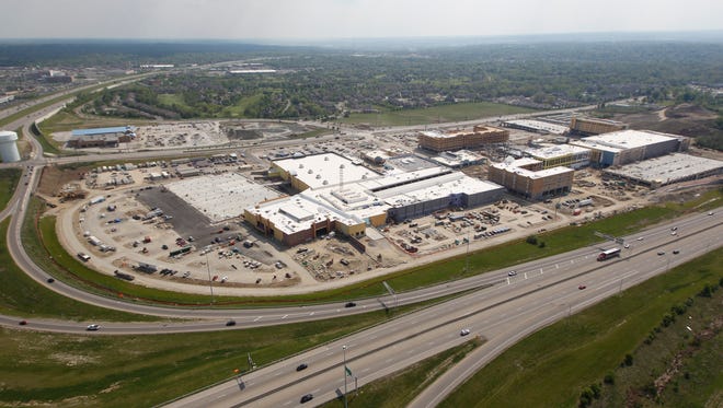 The Liberty Center mixed-use development undergoes construction near the intersection of I-75 and Liberty Way in Liberty Township on one day last week. The $350 million development is the largest project in Butler County history.