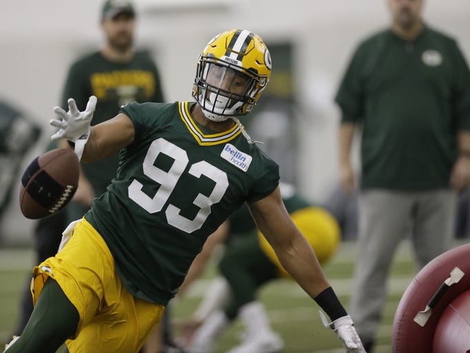 Reggie Gilbert (93) is shown during Green Bay Packers