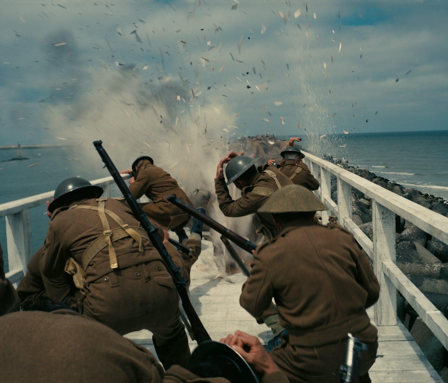 The mole gets attacked by German planes in 'Dunkirk.'