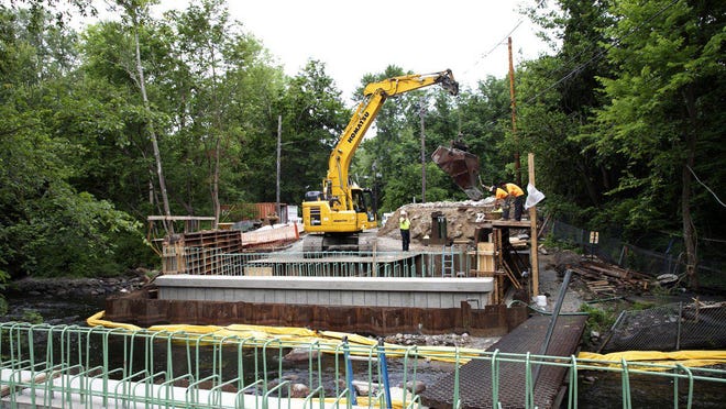 Construction work on the Waterloo Road bridge in Netcong, expected to be completed in December 2020.