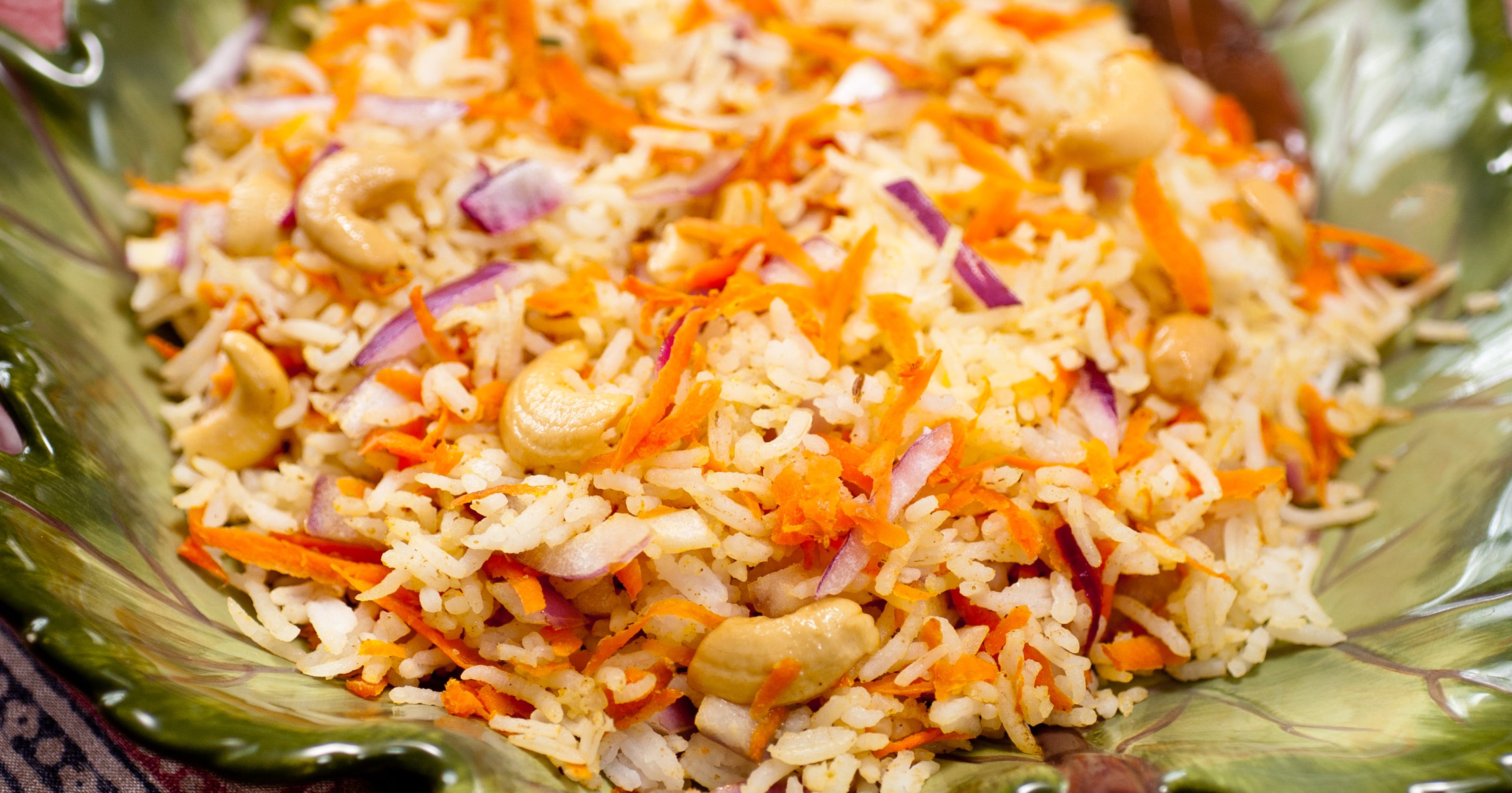 Indian Carrot Rice with Cashews