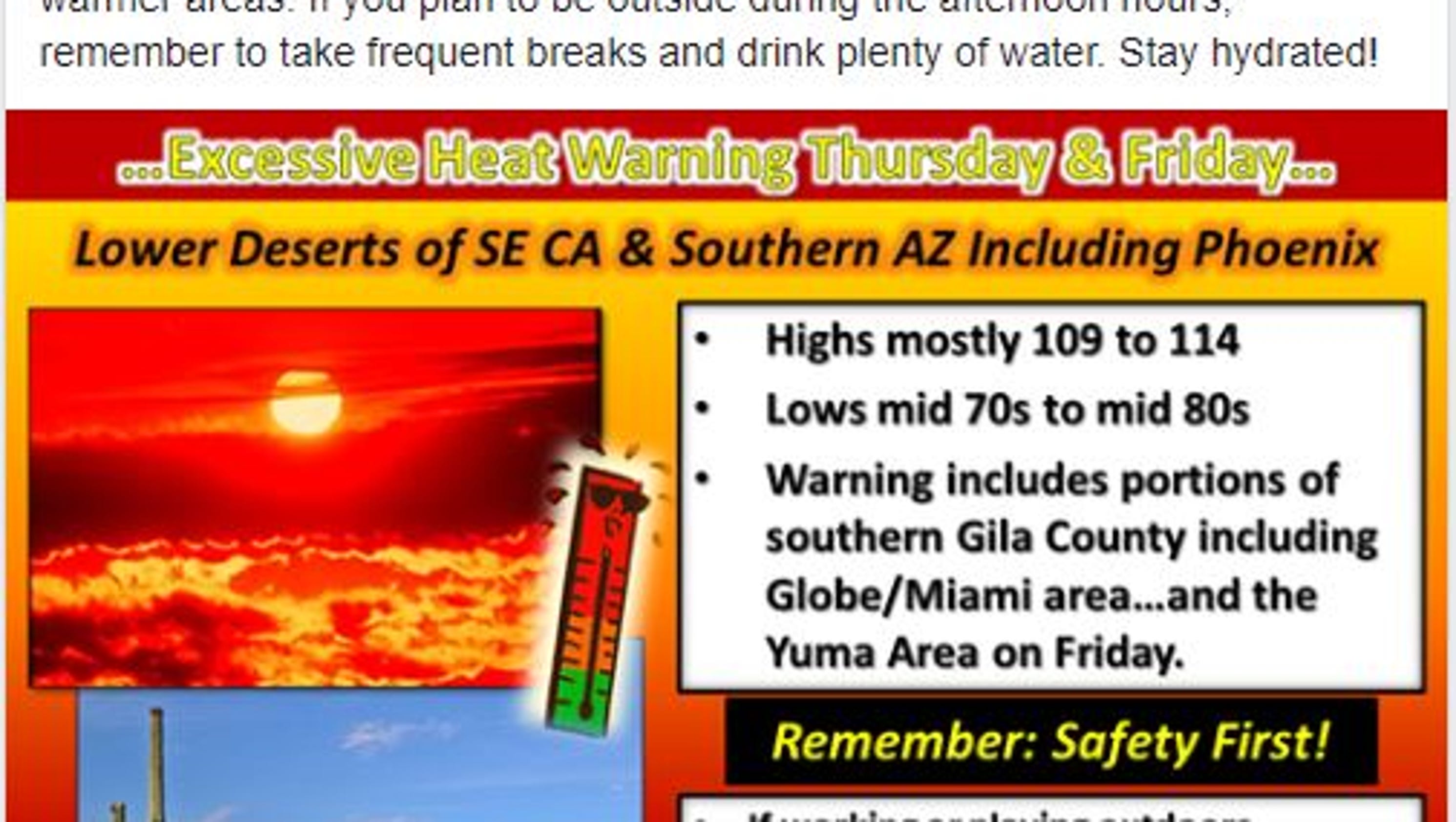 Excessive-heat warning for Phoenix