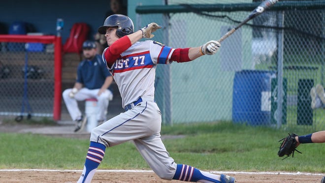 Ashland 7's Jackson Hornung went 3-for-4 with two triples and six RBI Thursday in a 14-7 win over Canton to help Ashland improve to 6-0 on the year.