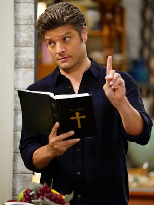 Chip (Jay R. Ferguson) pledges to follow the Good Book to the letter in CBS sitcom 'Living Biblically.'