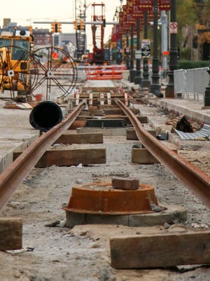Work on the M-1 Rail project in Detroit continues, but construction on Warren at Woodward is wrapping up early.