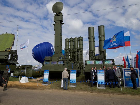 A Russian S-300 air defense missile system was on display