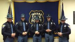 The five new troopers assigned to the Evansville District. (Left to Right) Picture: (Left-Right) Tyler Widner, CJ Boeckman, Jared Weis, Zack Fulton and Jordan Lee