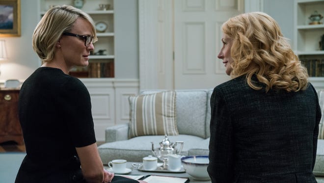 Patricia Clarkson (right, with Robin Wright) joins the cast for the fifth season of "House of Cards."