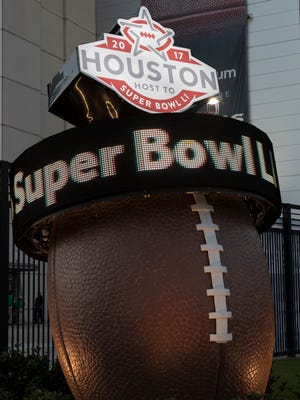 A sign outside NRG stadium in Houston promoting Super Bowl LI.