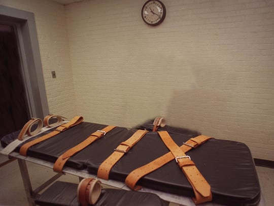 A gurney is used to strap death row inmates for execution